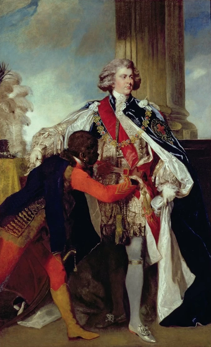Ritratto di Giorgio IV quando era principe di Galles con un nero